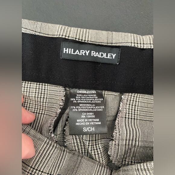 HILARY Radley Business Casual Retro Black Gray Plaid Pull On Ankle Pants Small - Picture 9 of 10